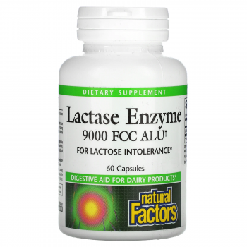 Natural Factors Lactase Enzyme (Фермент Лактаза) 9000 FCC ALU 60 капсул