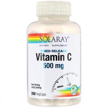 Solaray Timed Release Vitamin C (Витамин C с медленным высвобождением) 500 мг 250 капсул
