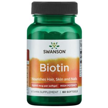 Swanson Biotin High Potency (Высокоэффективный Биотин) 10000 мкг 60 гелевых капсул