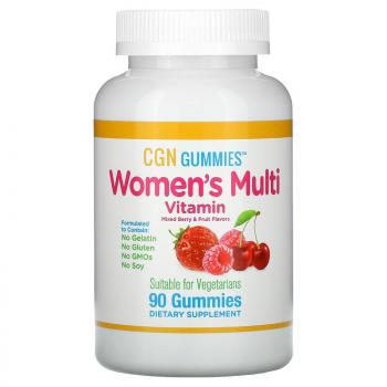 California Gold Nutrition Women`s Multi Vitamin (мультивитамины для женщин без желатина и глютена) ягодно-фруктовый вкус 90 жевательных конфет