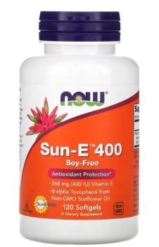 NOW Sun-E (витамин Е из подсолнечного масла) 400МЕ 120 гелевых капсул