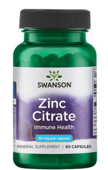 Swanson Zinc Citrate (Цитрат цинка) 30 мг 60 капсул