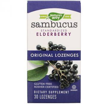 Nature's Way Sambucus Standardized Elderberry (Стандартизированный экстракт бузины) 30 леденцов