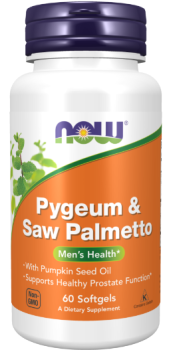 NOW Pygeum & Saw Palmetto (Пиджеум и пальметто) 60 гелевых капсул