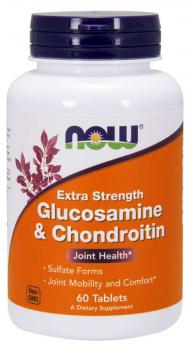 Now Glucosamine & Chondroitin, Extra Strength (глюкозамин и хондроитин с повышенной силой действия) 60 таблеток