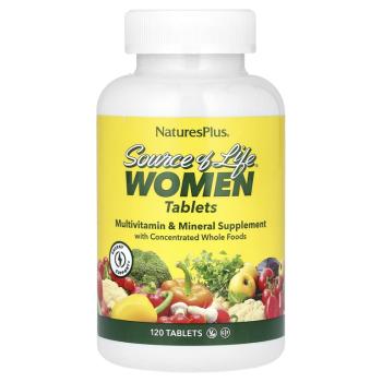 NaturesPlus Source of Life WOMEN (мультивитаминная и минеральная добавка для женщин) 120 таблеток