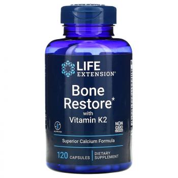 Life Extension Bone Restore with Vitamin K2 (восстановление костей с витамином К2) 120 капсул