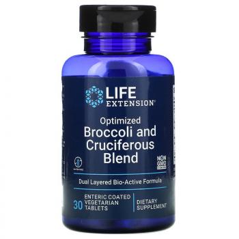 Life Extension Optimized Broccoli and Cruciferous Blend 30 вегетарианских таблеток покрытых кишечнорастворимой оболочкой