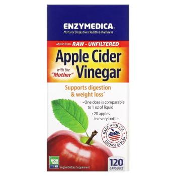 Enzymedica Apple cider vinegar (Яблочный Уксус) 120 капсул