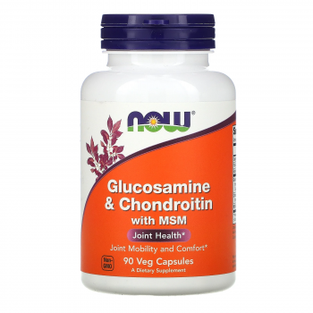 NOW Glucosamine & Chondroitine with MSM (Глюкозамин и хондроитин с МСМ) 90 капсул