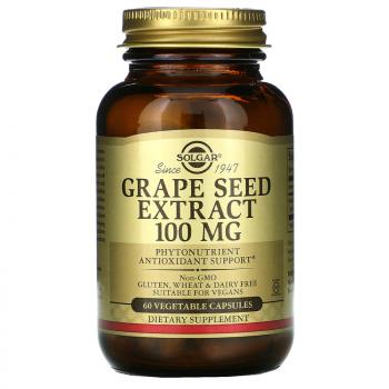Solgar Grape Seed Extract (Экстракт из косточек винограда) 100 мг 60 капсул, срок годности 09/2024