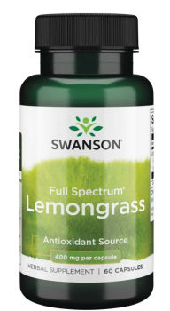 Swanson Full Spectrum Lemongrass (Лемонграсс полного спектра) 400 мг 60 капсул
