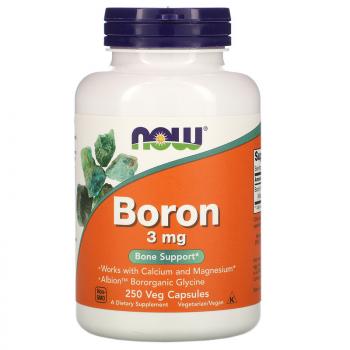 Now Foods Boron (Бор) 3 мг 250 капсул