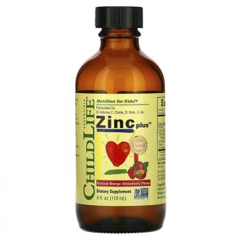 ChildLife Essentials Zinc Plus (Цинк плюс) натуральный вкус манго клубника Flavor 118 мл
