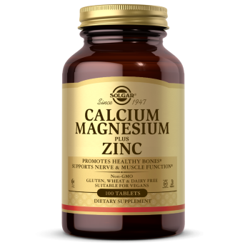 Solgar Calcium Magnesium plus Zinc (Кальций магний плюс цинк) 100 таблеток.