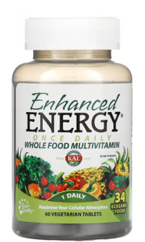 KAL Enhanced Energy One Daily Whole Food Multivitamin (мультивитамины из цельных продуктов, принимаемые один раз в день) 60 вег таблеток
