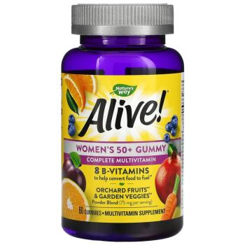 Nature's Way Alive! Women's 50+ Multivitamin Gummy Complete Multivitaman (жевательные витамины для женщин после 50 лет) со вкусом фруктов 60 жевательных таблеток