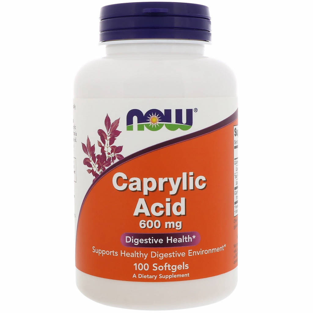 NOW Caprylic Acid (Каприловая кислота) 600 мг 100 капсул.jpg