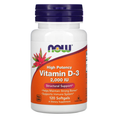 NOW Vitamin D-3 2000 IU 120 капсул