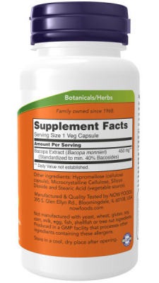 NOW Bacopa extract (экстракт Бакопы) 450 мг 90 капсул