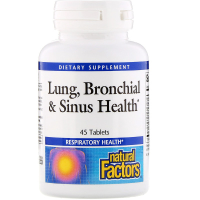 Natural Factors Lung Bronchial & Sinus Health (Здоровье дыхательных путей) 45 таблеток