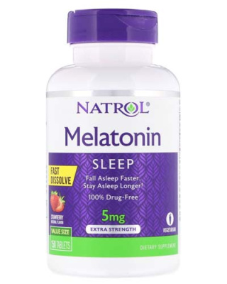 Natrol Melatonin (Мелатонин) 5 мг Fast Dissolve 150 таблеток клубника