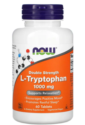 NOW L-Tryptophan Double Strength (L-триптофан двойная сила) 1000 мг 60 таблеток
