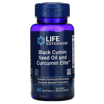 Life Extension Black Cumin Seed Oil and Curcumin Elite (масло из семян черного тмина с куркумой) 60 капсул