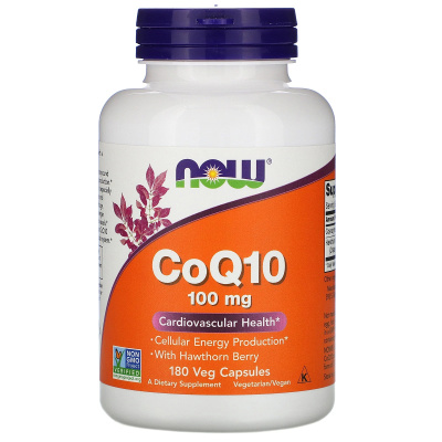 NOW CoQ10 With Hawthorn Berry 100 мг 180 капсул