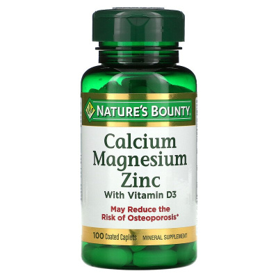 Nature's Bounty Calcium Magnesium Zinc with Vitamin D3 (Кальций магний и цинк с витамином D3) 100 капсул