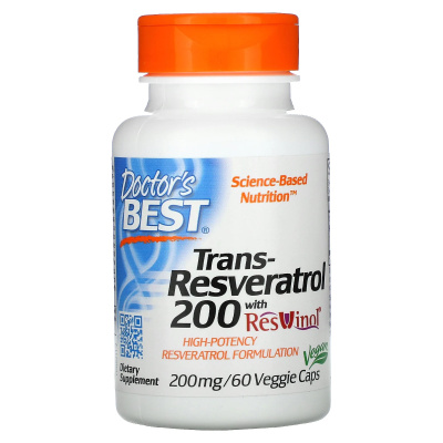 Doctor's Best Trans-Resveratrol (Транс-ресвератрол) with Resvinol 200 мг 60 капсул