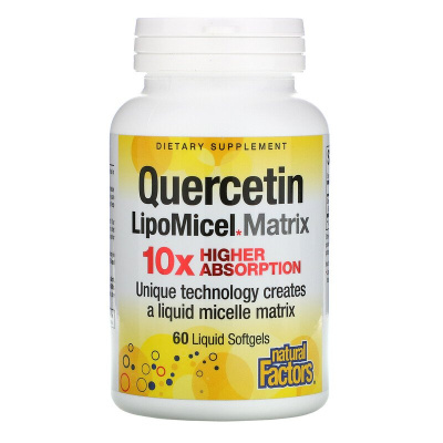 Natural Factors Quercetin LipoMicel Matrix (кверцетин в мицеллярной форме LipoMicel) 60 капсул
