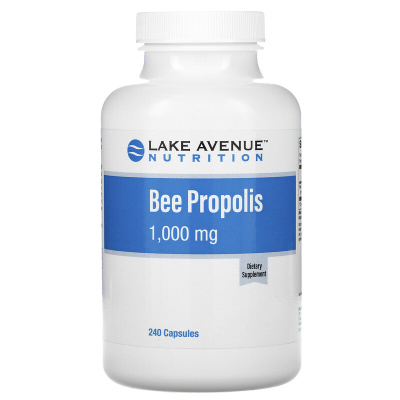 Lake Avenue Nutrition Bee Propolis Прополис экстракт 5:1 эквивалент 1000 мг 240 капсул