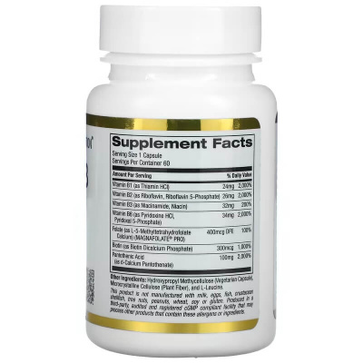 California Gold Nutrition Vitamin B complex (комплекс витаминов группы B) 60 капсул