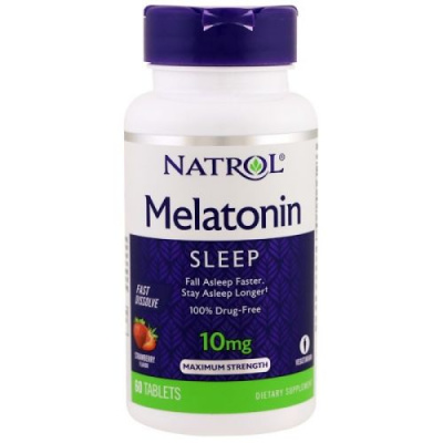 Natrol Melatonin (Мелатонин) 10 мг Fast Dissolve 60 таблеток клубника
