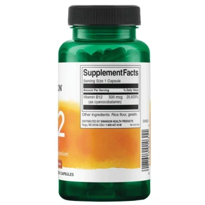 Swanson Vitamin B-12 (Витамин B12) 500 мкг 250 капсул