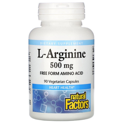 Natural Factors L-arginine (L-аргинин) 500 мг 90 капсул