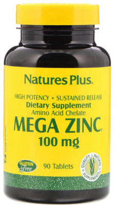 NaturesPlus Mega Zinc (Мега цинк) 100 мг 90 таблеток