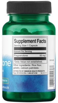 Swanson Pregnenolone - Super Strength (прегненолон - суперсила) 50 мг 60 капсул