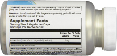 KAL Astaxanthin (Астаксантин) 10 мг 60 капсул