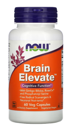 NOW Brain Elevate (для поддержки здоровых функций головного мозга) 60 вег капсул