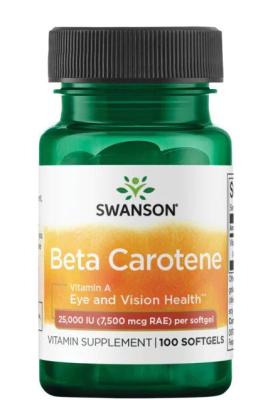 Swanson Beta Carotene (Бета-каротин) 25000МЕ 7500 мкг 100 гелевых капсул