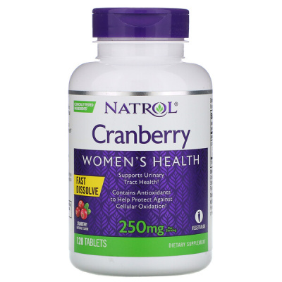 Natrol Cranberry Fast Dissolve (Клюква быстрорастворимая) 250 мг 120 таблеток