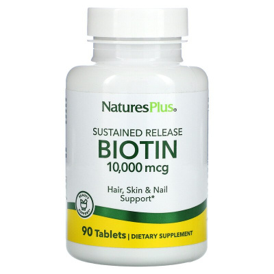 Nature`s Plus Biotin (биотин длительное высвобождение) 10000 мкг 90 таблеток