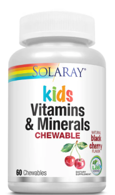 Solaray Kids Chewables Vitamins & Minerals натуральная вишня 60 жевательных таблеток