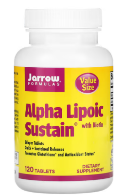 Jarrow Formulas Alpha Lipoic Sustain with Biotin (Альфа-липоевая кислота с биотином) 120 таблеток
