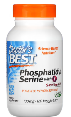 Doctor's Best Phosphatidylserine with SerinAid (фосфатидилсерин с SerinAid) 100 мг 120 вегетарианских капсул