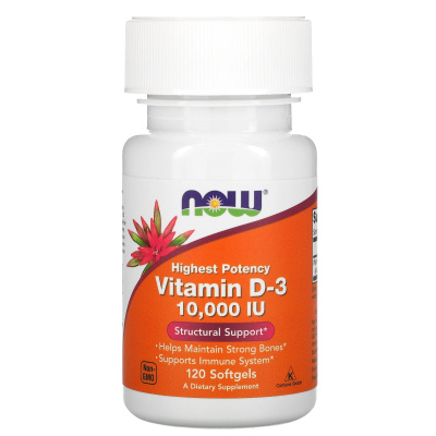 NOW Vitamin D-3 10000 IU 120 капсул