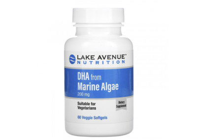 Lake Avenue Nutrition DHA from Marine Algae (ДГК из морских водорослей) 200 мг 60 капсул