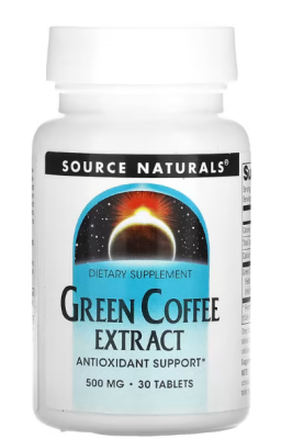 Source Naturals Green Coffee Extract (Экстракт зеленого кофе) 500 мг 30 таблеток